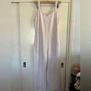 Women’s Everlane The Japanese GoWeave Cropped Jumpsuit in Blush Pink/Ivory. Sz 0